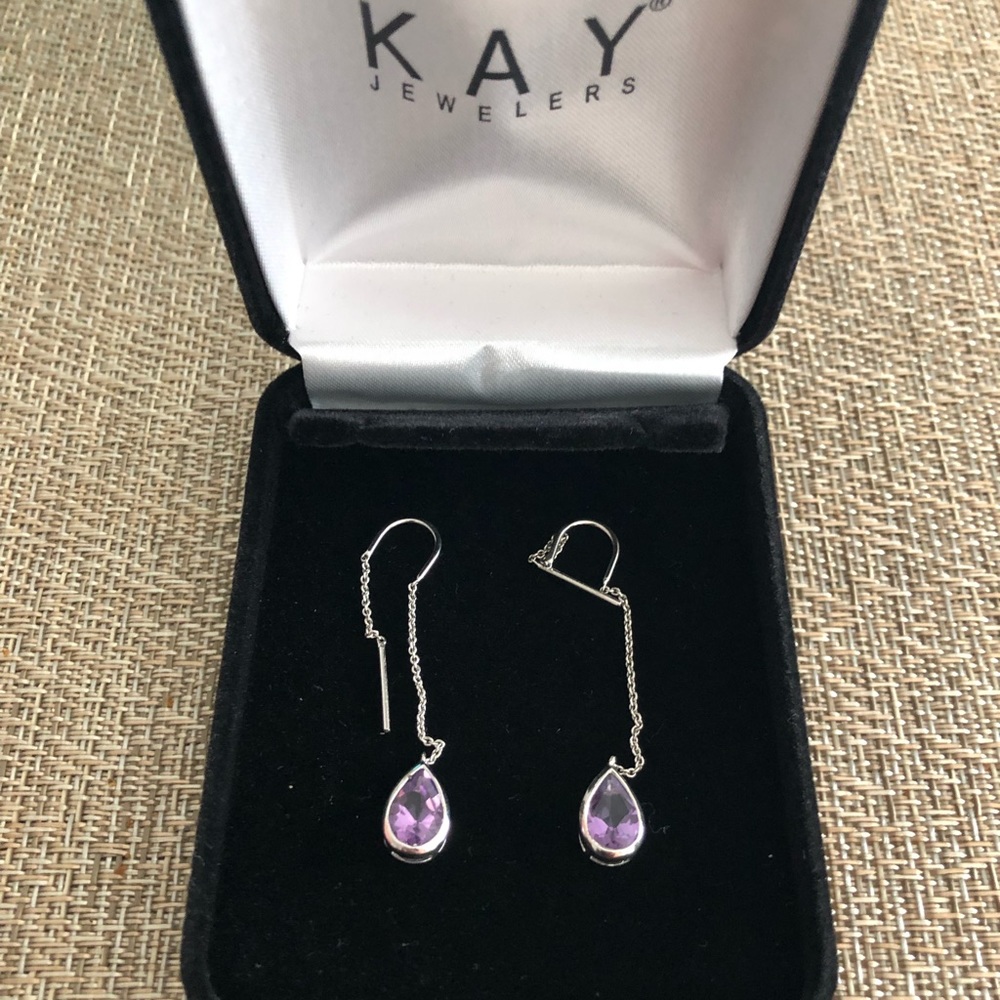 Dangling Amethyst Purple Earrings